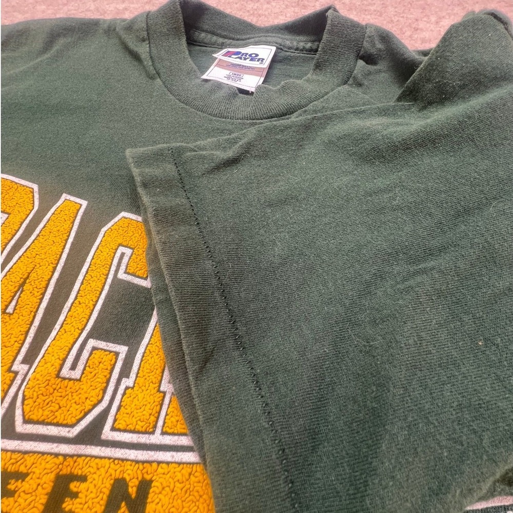 Pro Player Green Bay Packers T-Shirt Small Green 1996 Vintage Single Stitch - Picture 7 of 9